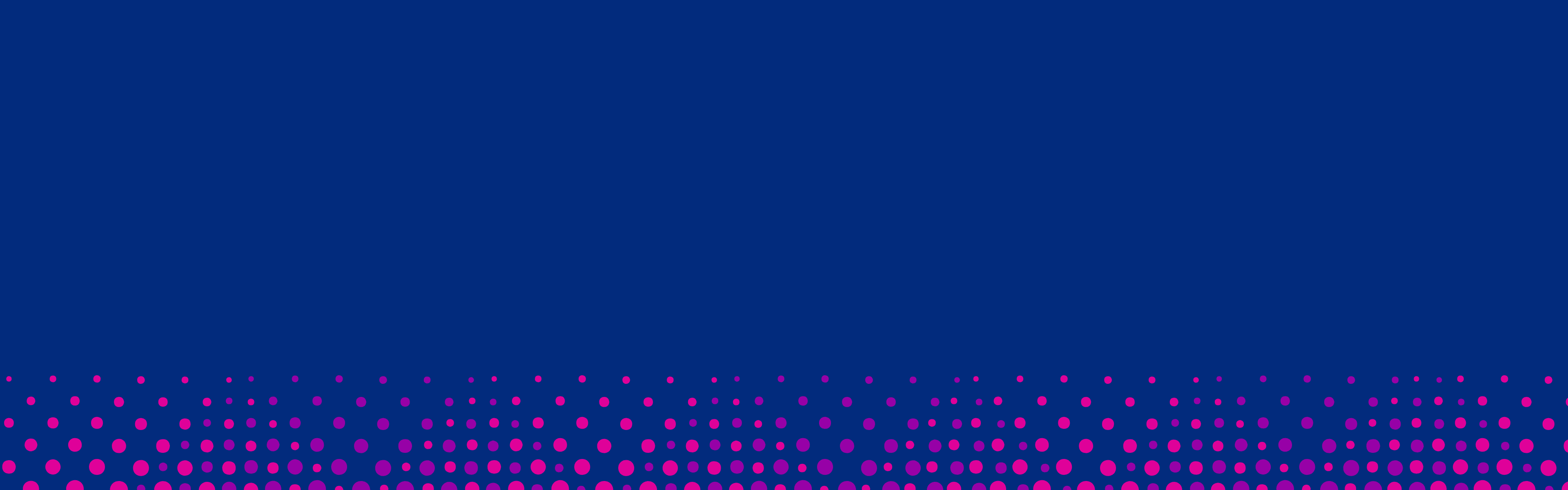 Background Image - About Us Blue image with pink and purple dots.
